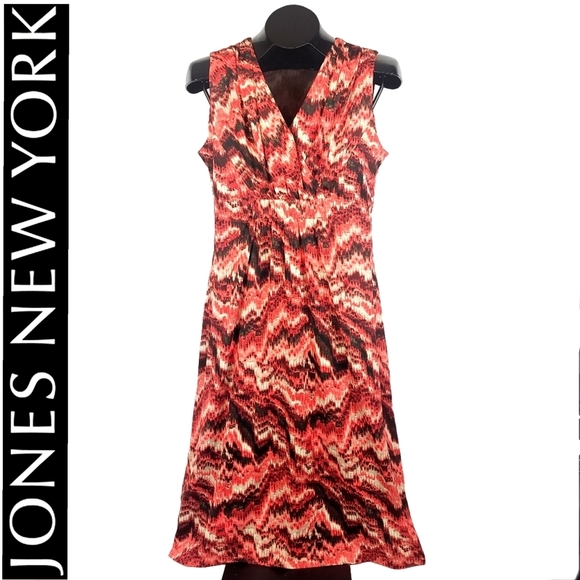 Jones New York Sleevless Abstract Print Sz Med - Picture 1 of 6